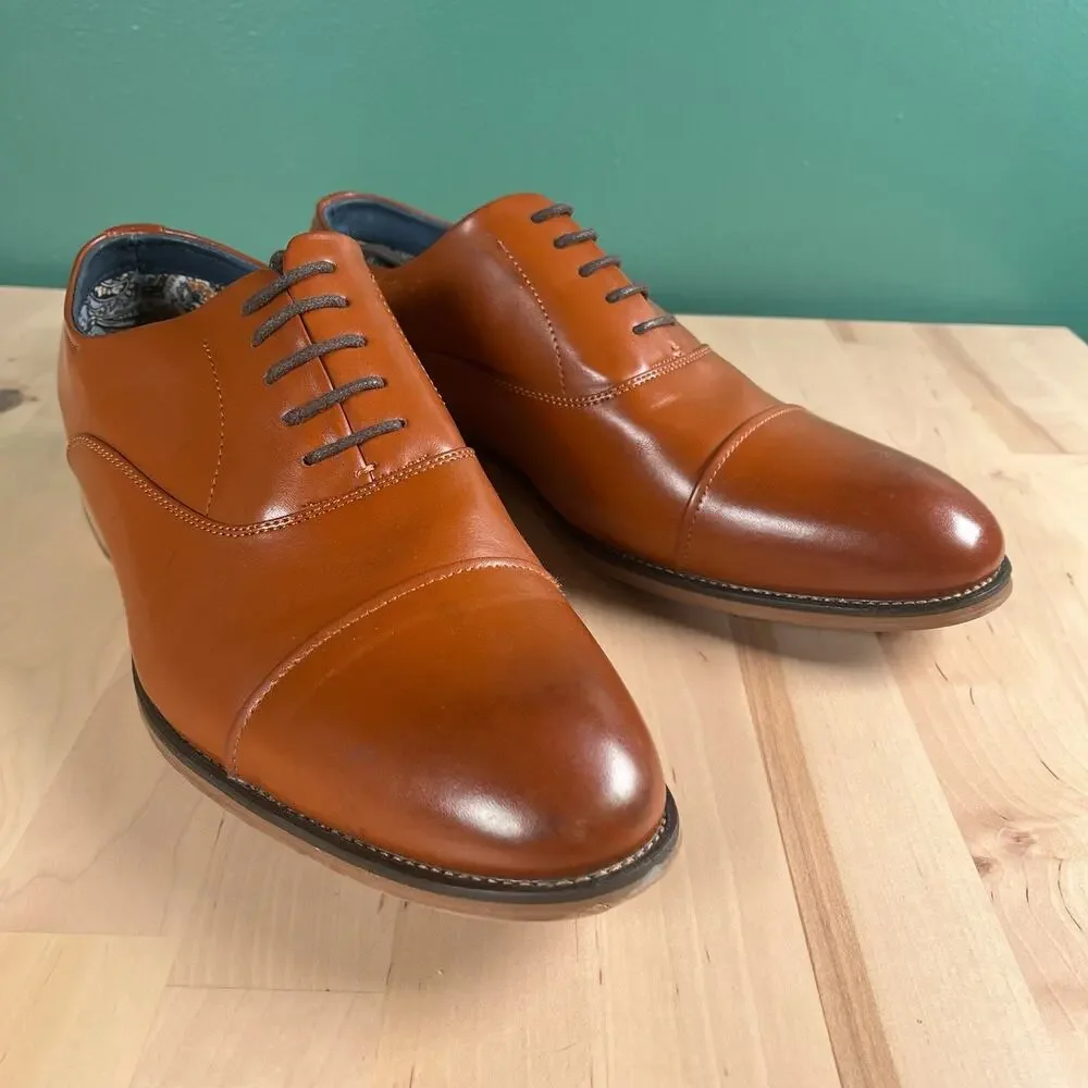 BRUNO MARC NEW YORK Mens Louis 2 Brown Oxford Dress Shoe‎ Size 10.5 Wide